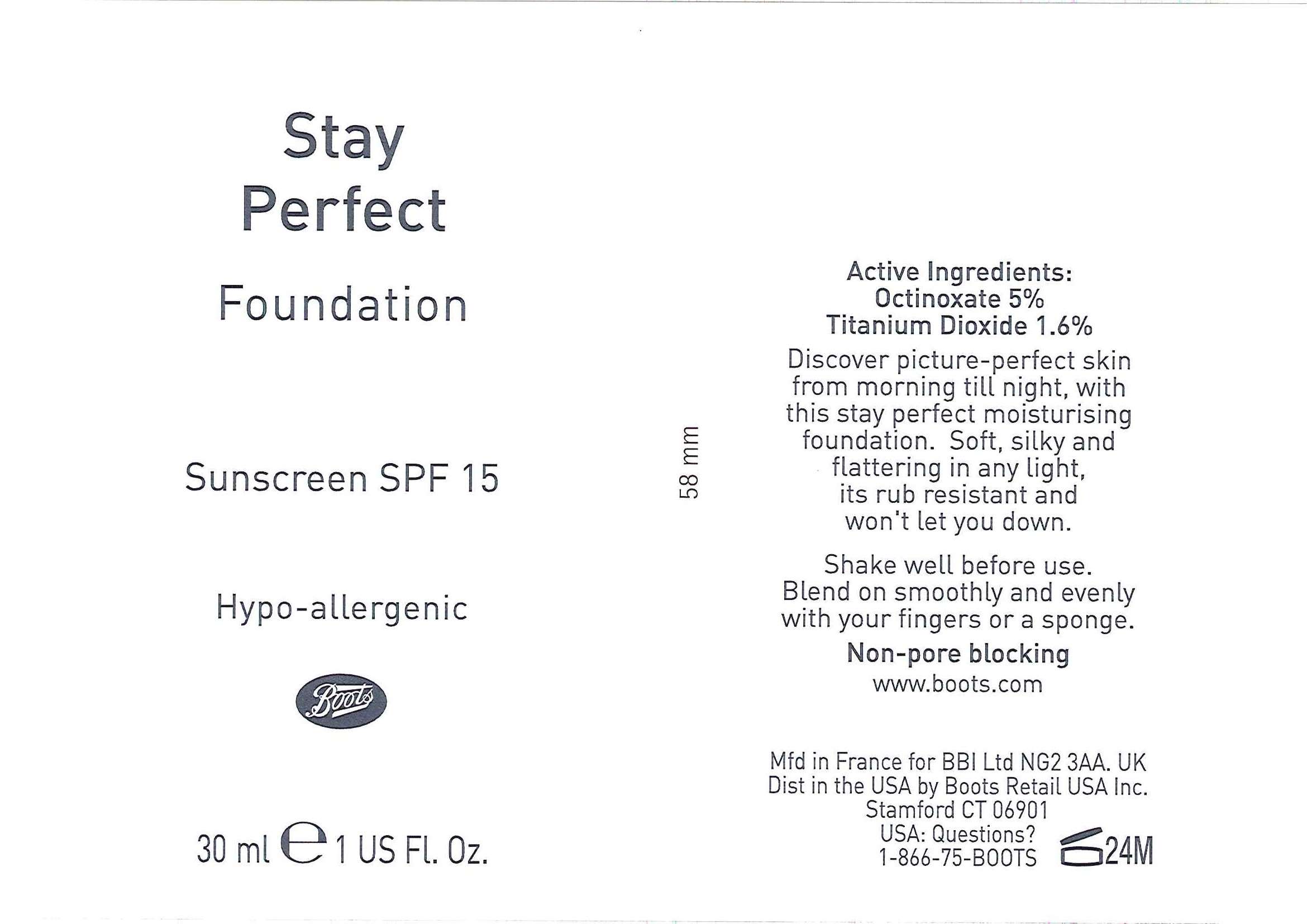 No7 Stay Perfect Foundation Sunscreen SPF 15 Cocoa